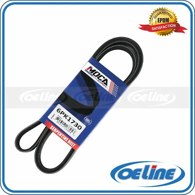EPDM Serpentine Belt 6PK1730 For 1998-1999 BMW 318ti 318i 1.9L Alternator WP PS - Image 1 of 4