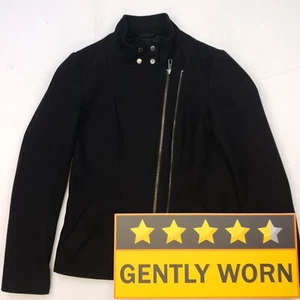 GUESS Womens  Wool Blend Jacket Wool Polyester Other 66/30/4 UK 6 SMALL Black - Picture 1 of 11