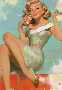 PIN UP VINTAGE Postkarte Pin up Girl * RETRO SHABY # 19 - Bild 1 von 1