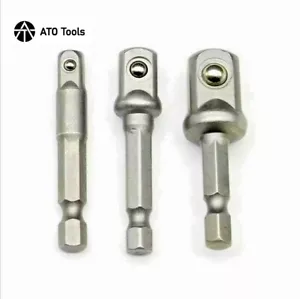 JUEGO DE ADAPTADORES DE BITS 3 piezas juego de adaptadores taladro 1/4" 3/8" 1/2"" pulgadas cuadrado exterior - Imagen 1 de 6