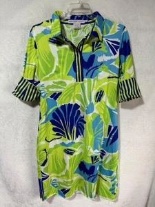 Gretchen Scott Everywhere Blue Green Floral Tropical Dress Size Goddess XXL - Picture 1 of 12