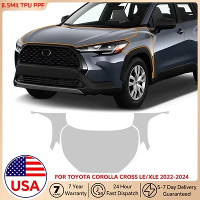 For Toyota Corolla Cross LE XLE 2022-24 Hood Fender Precut Paint Protection Film - Image 1 of 4