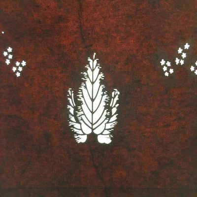 Antique Japanese Katagami Paper Kimono Stencil Katazome Design Pine Leaf C816 - Image 1 of 4