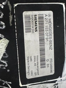 Mercedes ECU A2711530791 Siemens VDO 5WK90519[03] FD 04W46 Engine Control Unit - Picture 1 of 1