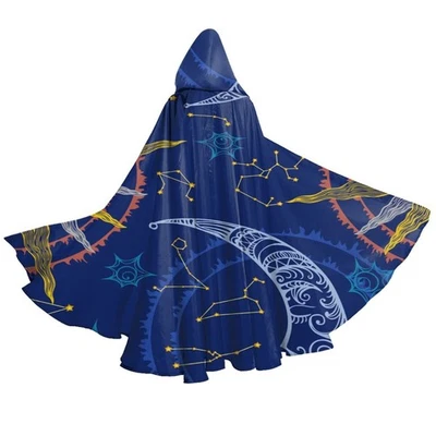 Bata con capucha Blue Star Moon Halloween para hombre adulto - Capa con capucha para Foto 1 de 4