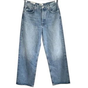 AGolde Low Slung Puddle Wide Leg Jeans Womens 28 High Rise Grunge Designer NWT - Picture 1 of 11