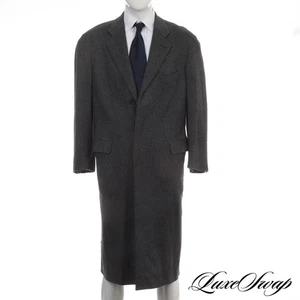 #1 MENSWEAR Cerruti 1881 100% Cashmere Charcoal Twill Floor Length Coat 50 Italy - Picture 1 of 10