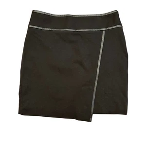 White House Black Market schwarz asymmetrisch schwarz Bleistiftrock Gr 10 - Bild 1 von 7