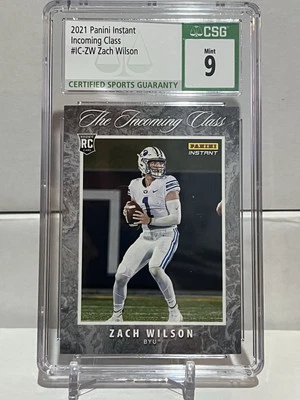 2021 Panini Instant NFL Zach Wilson Incoming Class Rookie RC #/3109 CSG 9 - Image 1 of 2