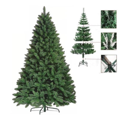 6FT Artificial Christmas Tree Fake Fluffy Xmas Trees with Metal Foldable Stand - Image 1 of 4