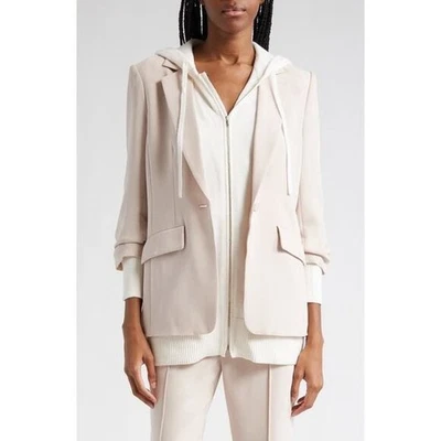 NUEVO, Cinq A Sept Khloe Chaqueta con Capucha y Babero de Punto en Rosa Claro Talla 2 #SJ1981 Foto 1 de 4