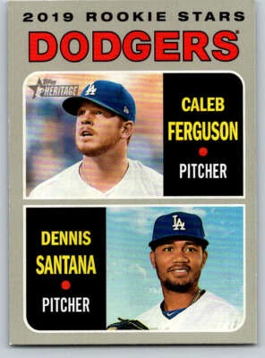 2019 Topps Heritage #131 Dennis Santana RC/Caleb Ferguson RC (ref 200716) - Image 1 of 2