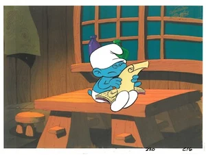 Clumsy Smurf - Original Production Cel with Hanna-Barbera Seal - Picture 1 of 1