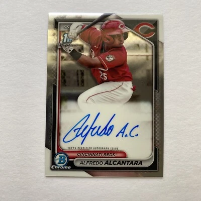 2024 Bowman Chrome 1st Cincinnati Reds Alfredo Alcantra AUTO CPA-AA - Image 1 of 4