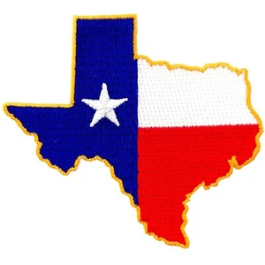 PARCHE BANDERA DEL ESTADO EN FORMA DE TEXAS EMBLEMA ESTRELLA SOLITARIA RECUERDO bordado hierro-en TX - Imagen 1 de 1