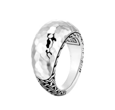 John Hardy Sterling Silver Classic Hammered Dome Ring Size 7 - Image 1 of 4