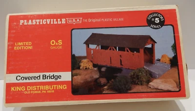 Plasticville  King Distributing  0650 Covered Bridge with Grey Roof  NEW - Image 1 of 3