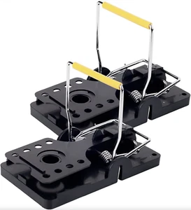 X2 Large Rat Trap Mouse Reusable Strong Easy Snap Catch Clean Rodent Control - Picture 1 of 15