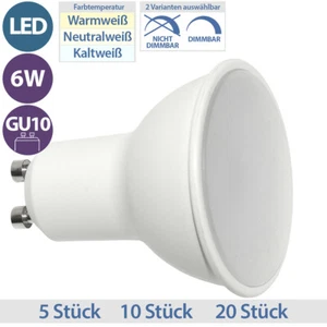 6W LED Strahler GU10 kaltweiß neutralweiß warmweiß Set Ersatz für 50W Halogen - Bild 1 von 11