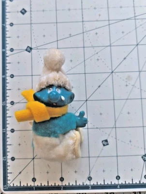 Smurf Vintage Plush Pencil Topper 1980 Clip-On Visor Hug Squeeze Gripper Weepy - Image 1 of 4
