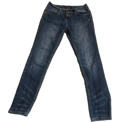 Pantalones de mezclilla Baby Phat para niñas talla 11 azul desgastado embellecido bolsillos con logotipo Foto 1 de 4