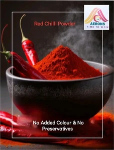 AERONS Red Chili Powder with Natural Oils(Lal Mirchi Powder) Organic & Homemade - Picture 1 of 6