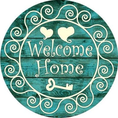 Welcome Home 12" Round Metal Sign Novelty Decorative Rustic Home Wall Decor - Image 1 of 2