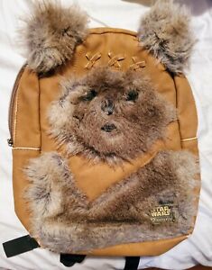 Loungefly Star Wars EWOK Backpack Faux Fur Suede. 13 inches Tall.