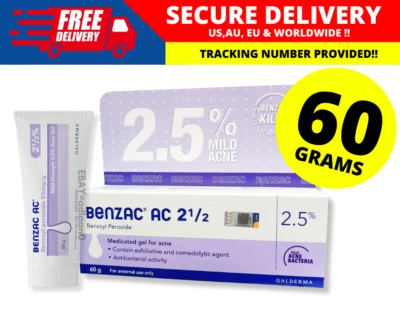 Gel Base Agua BENZAC AC 2.5% Peróxido Benzoilo Acné Espinilla Galderma 60g Foto 1 de 4