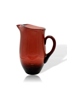 Purple Glass Jug Mid Century Pitcher Retro Art Scandinavian Italy Amethyst smoky - Picture 1 of 10