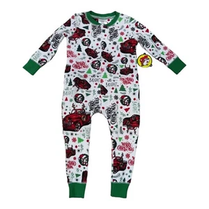 BUC-EES Merry Christmas One Piece Long Johns Pajamas Beaver Toddler Sz 2T NWT - Picture 1 of 10