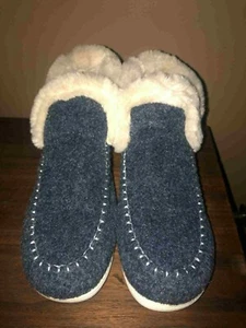 Women's Moccasin Bootie Slippers House Shoes with Hard Rubber Sole - Picture 1 of 4