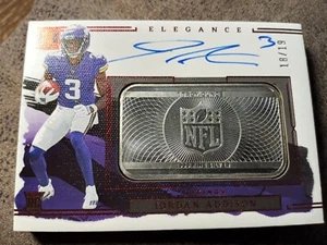 2023 Impeccable MINT Auto Jordan Addison Rookie 1 Troy Oz Silver Bar #/19 Viking - Picture 1 of 2