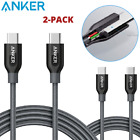 2Pcs Anker Powerline And C To C Fast Charging Cable 6Ft For Galaxy Huawei Matebook