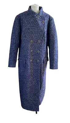 Joe Browns Plus Sz 24 Double Breasted Military Style Longline Tweed Coat Jacket - Image 1 of 4