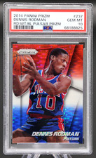2014 Panini Prizm DENNIS RODMAN #237 Red White & Blue Pulsar PSA 10 Gem Mint 💎