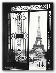 Views of Paris – The Eiffel Tower, 1925 ART PRINT Image Size 23 1/2" x 31 1/2" - Picture 1 of 1