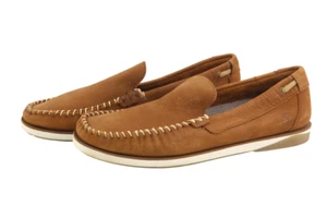 Timberland Herren Schuhe EU43 Braune Leder Slipper Mandel Zehen Logo True Wolken - Bild 1 von 18