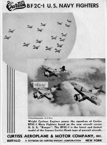 COMBATES CURTISS AEROPLANE CO 1935 CURTISS BF2C-1 MARINA DE EE. UU. PARA USS RANGER AD - Imagen 1 de 1