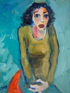 Original Framed Art Portrait Oil Painting on Canvas - Picture 1 of 5