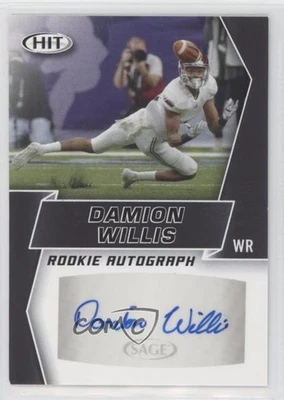 2019 Sage Hit Premier Draft Rookie Auto Black Damion Willis #A82 Auto RC - Image 1 of 2