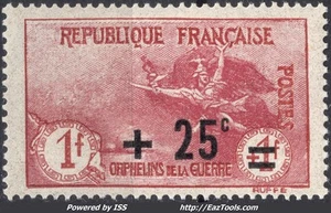 FRANCE AU PROFIT DES ORPHELINS DE GUERRE N° 168 NEUF * AVEC CHARNIERE - Picture 1 of 2