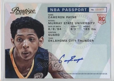 2015-16 Prestige NBA Passport Signatures /99 Cameron Payne Rookie Auto RC 0c9j - Image 1 of 3