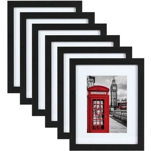 11x14 Picture Frame Set of 6, Display Pictures 8x10 with Mat or 11x14 Without... - Picture 1 of 8