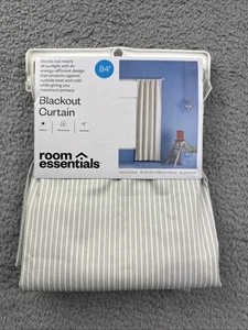 Room Essentials Blackout Baby Striped Window Curtain Panel Gray/Ivory - 42 x 84" - Picture 1 of 4