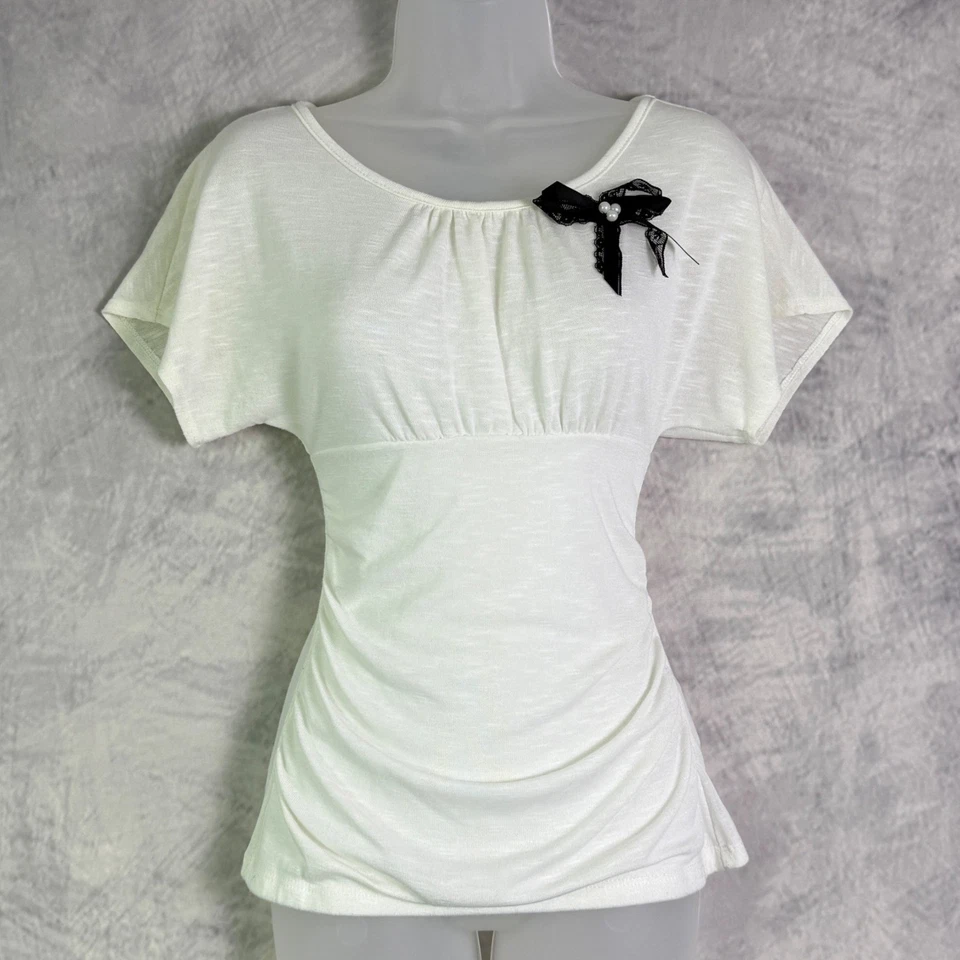 Top Babydoll De Colección Y2K Iz Byer Talla S Arco Coqueta Academia Gótico Indie Romántico EE. UU. Foto 1 de 4