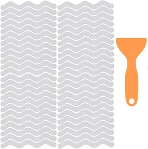 48 Piece Wave Shape Anti Slip Shower Stickers,Bath Tub Non-Slip Sticker - Picture 1 of 5
