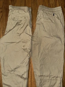 Lot 2 Polo Ralph Lauren Cargo Joggers Youth Khaki Cargo Pants Sz XL Extra Large - Picture 1 of 5