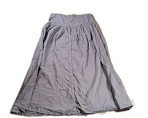 Natural Life Womens Large Skirt SOLID Brown 100% Cotton Pull-on BUTTON EUC - Picture 1 of 7