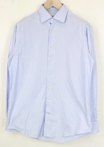 SUITSUPPLY Men Shirt 39/ 15 1/2 Blue Formal Striped Slim Fit Melange Pure Cotton - Imagen 1 de 13